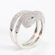3 layer platinum panther wrap ring