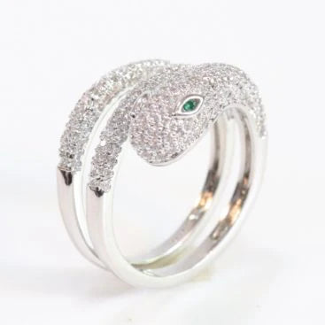 3 layer platinum panther wrap ring