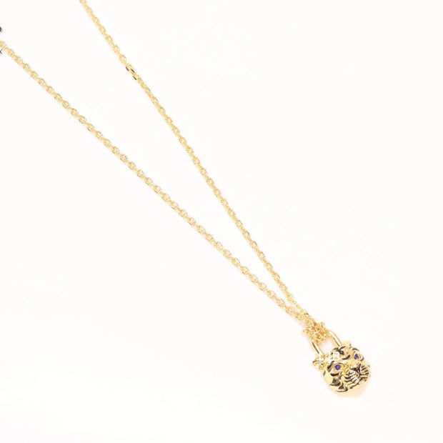 Sleek panther face gold chain