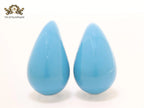 Teardrop blue enamel studs