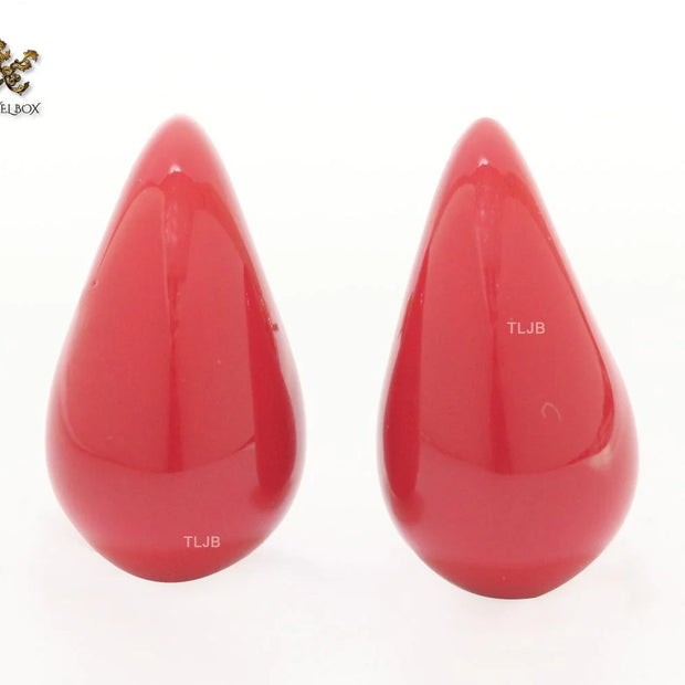 Teardrop red enamel studs