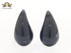 Teardrop black enamel studs