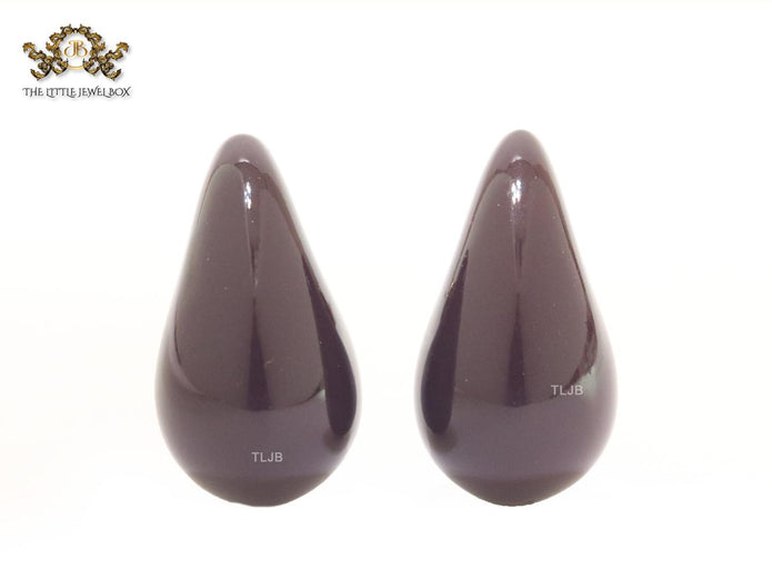 Teardrop brown enamel studs
