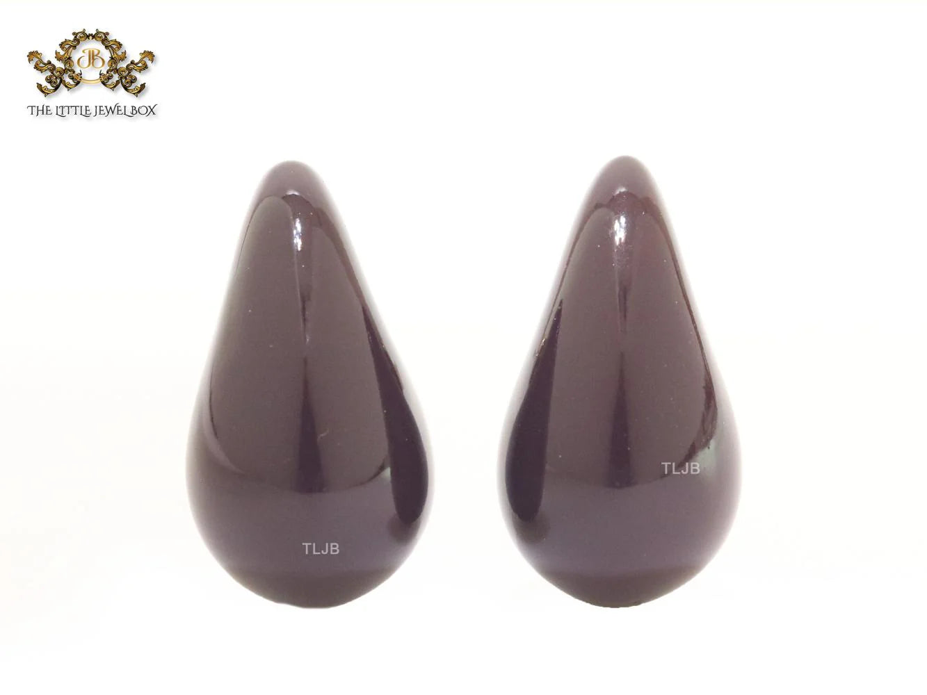 Teardrop brown enamel studs