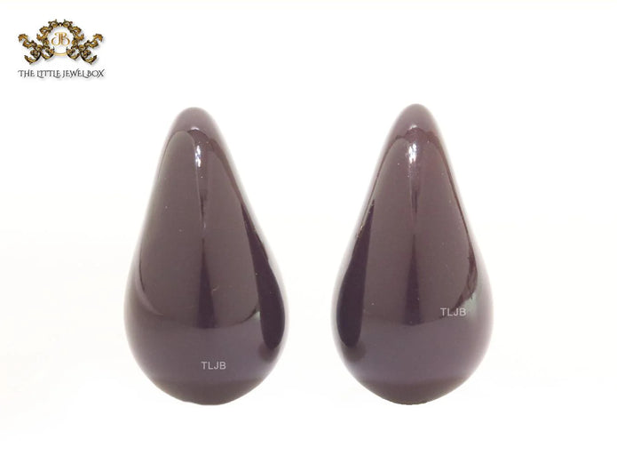 Teardrop brown enamel studs