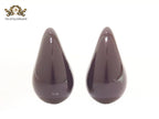 Teardrop brown enamel studs
