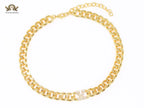 Alphabet V link chain necklace