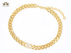 Alphabet V link chain necklace