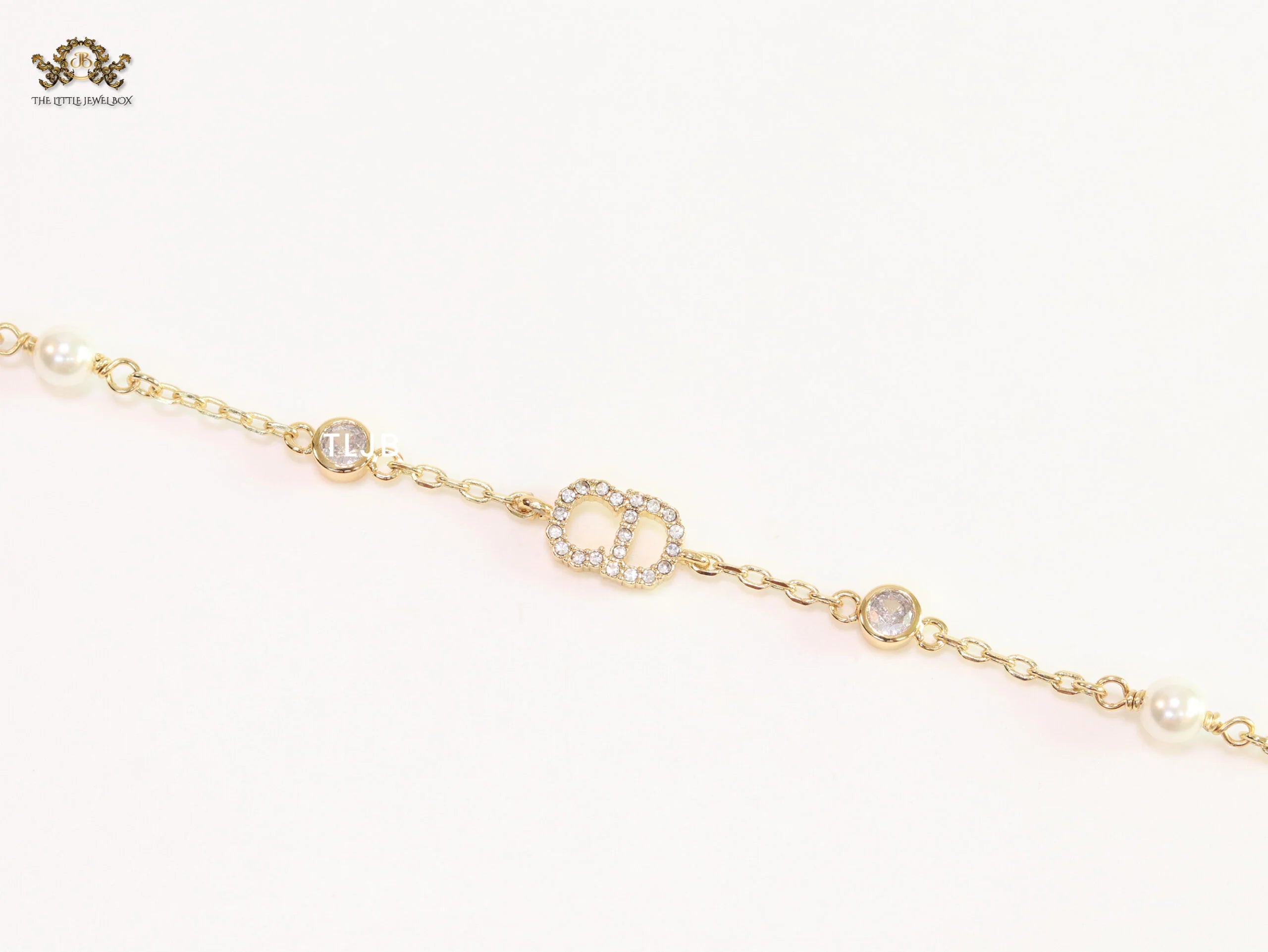 Alphabet CD bracelet with CZ stones