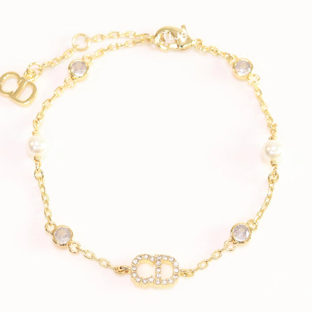 Alphabet CD bracelet with CZ stones