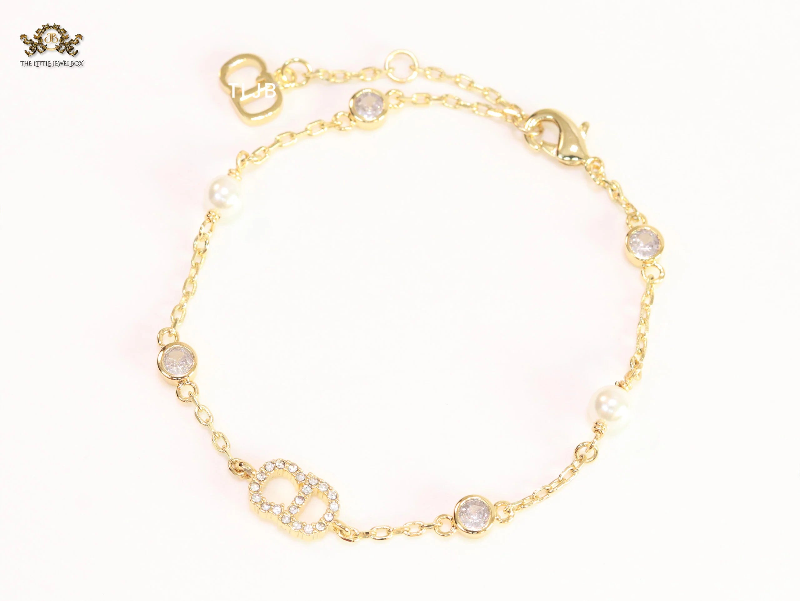 Alphabet CD bracelet with CZ stones