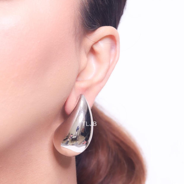 Teardrop platinum studs - Large 42mm