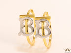 Dual plated hoop earrings with alphabets