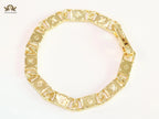 Alphabet L & V link chain gold bracelet