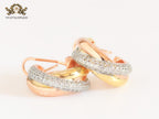 Rose gold and platinum cz small hoops