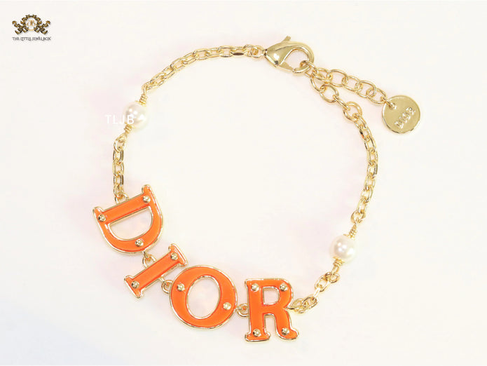 Alphabet D bold letters bracelet
