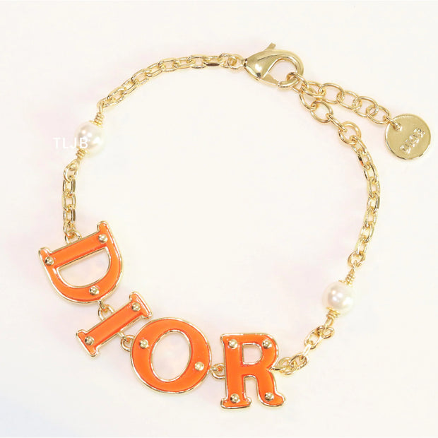 Alphabet D bold letters bracelet