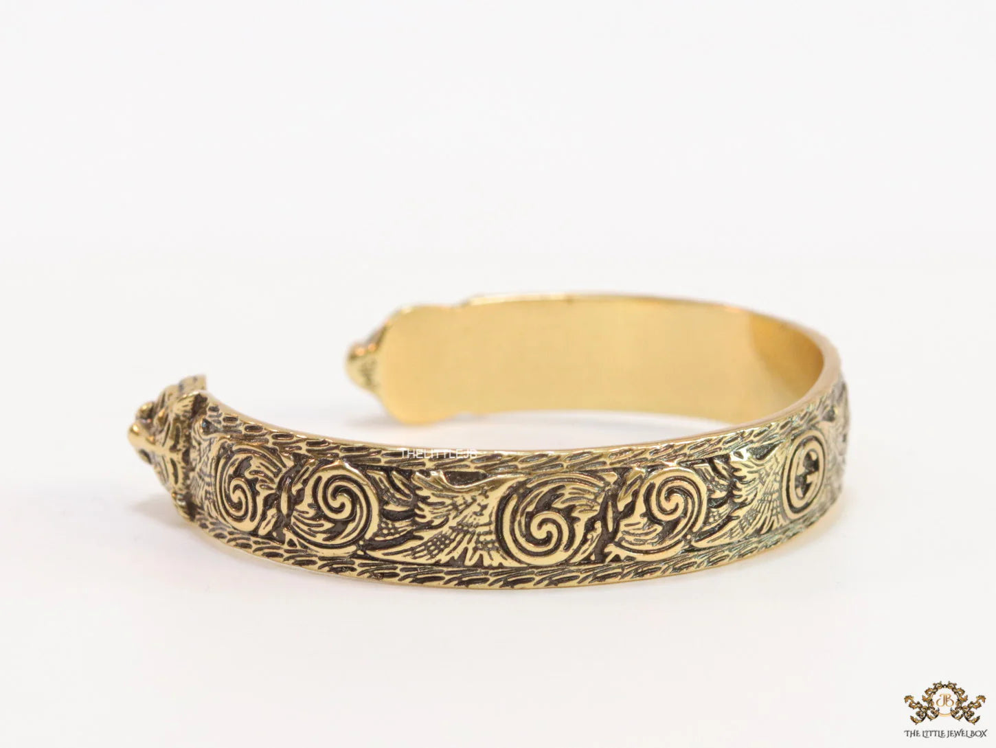 Embossed bracelet band in antique gold finish
