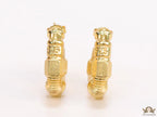 Alphabet BV Gold plated open bent bolt shape earrings