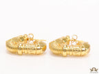 Alphabet BV Gold plated open bent bolt shape earrings