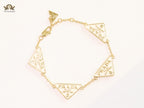 Alphabet P white enamel bracelet