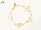 Alphabet P white enamel bracelet