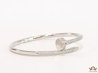 Platinum plated cz nail bracelet