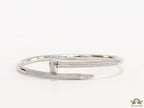 Platinum plated cz nail bracelet
