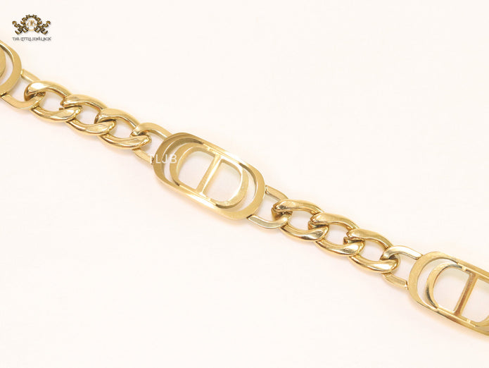 Alphabet CD link gold bracelet