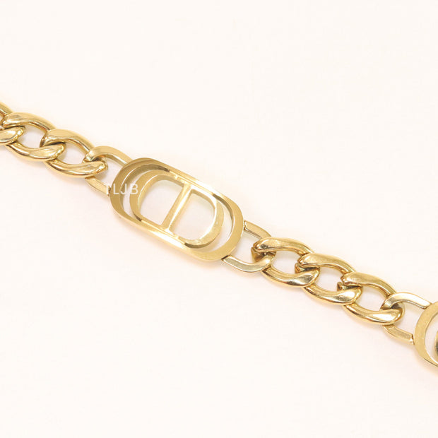 Alphabet CD link gold bracelet