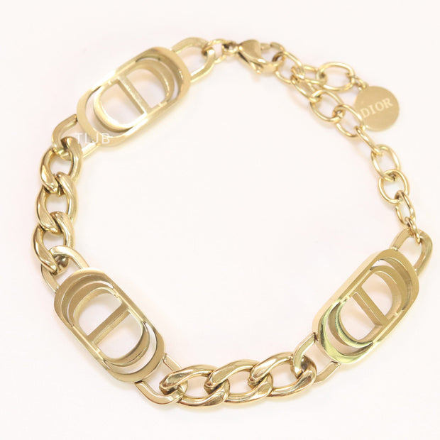 Alphabet CD link gold bracelet