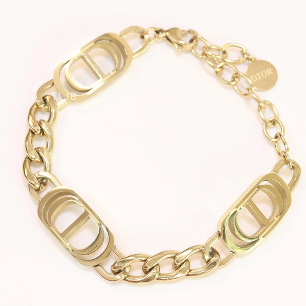 Alphabet CD link gold bracelet