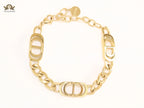 Alphabet CD link gold bracelet