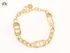 Alphabet CD link gold bracelet