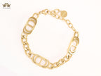 Alphabet CD link gold bracelet