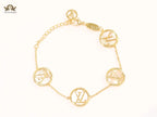 Alphabet L&V sleek gold chain bracelet