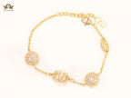 Alphabet V cz ball bracelet