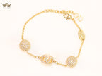 Alphabet V cz ball bracelet