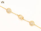 Alphabet V cz ball bracelet