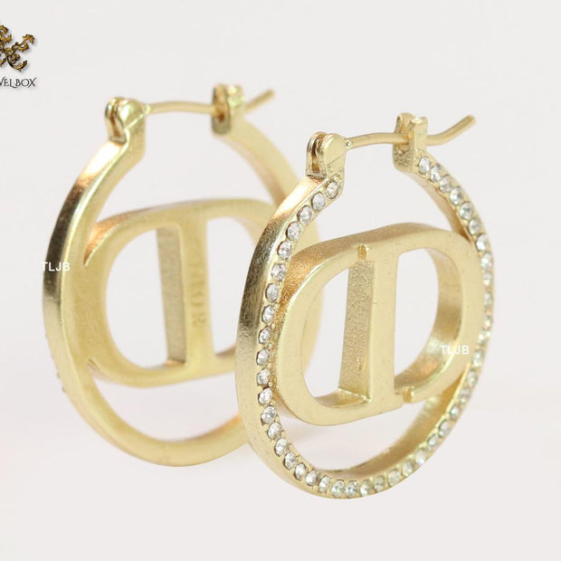 Alphabet CD with cz hoops 24 mm