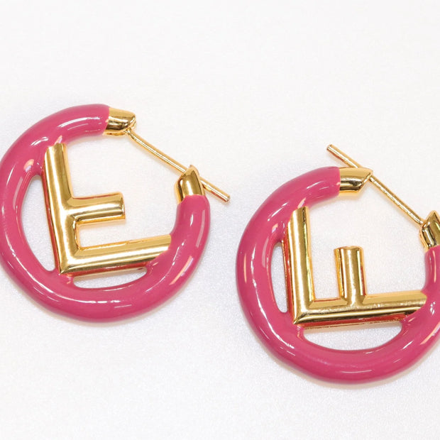 Pink Alphabet F Hoops 25mm