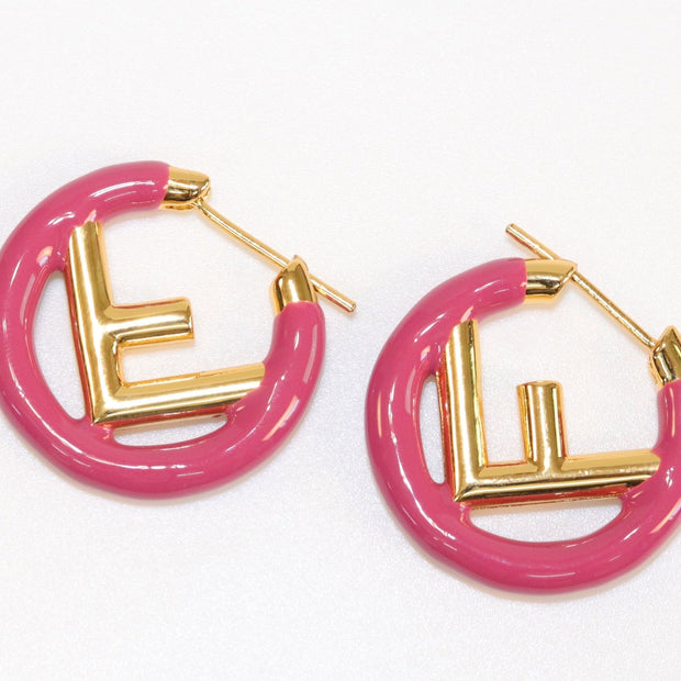 Pink Alphabet F Hoops 25mm