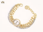 Dual Tone alphabet CD chain bracelet