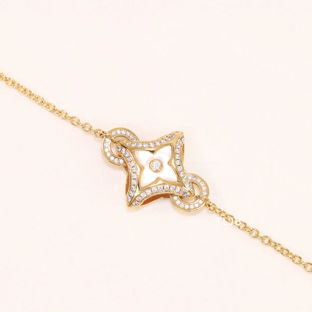 Cz and MOP sleek bracelet