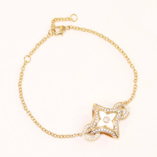 Cz and MOP sleek bracelet