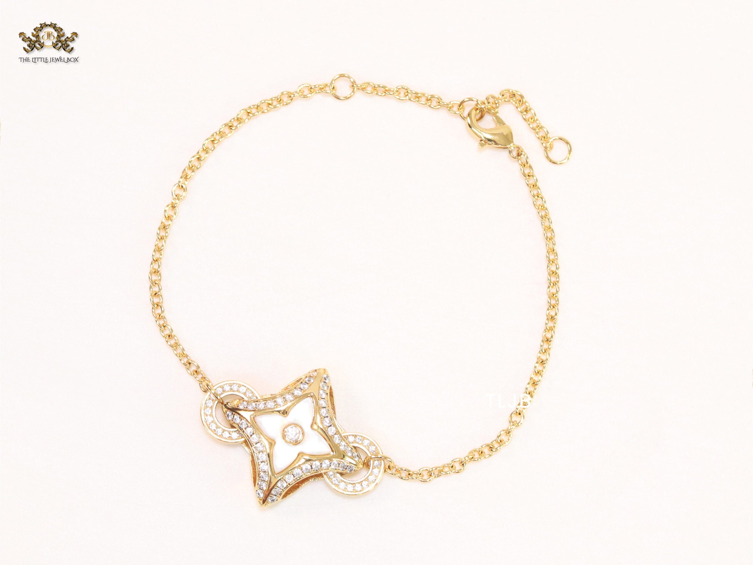 Cz and MOP sleek bracelet