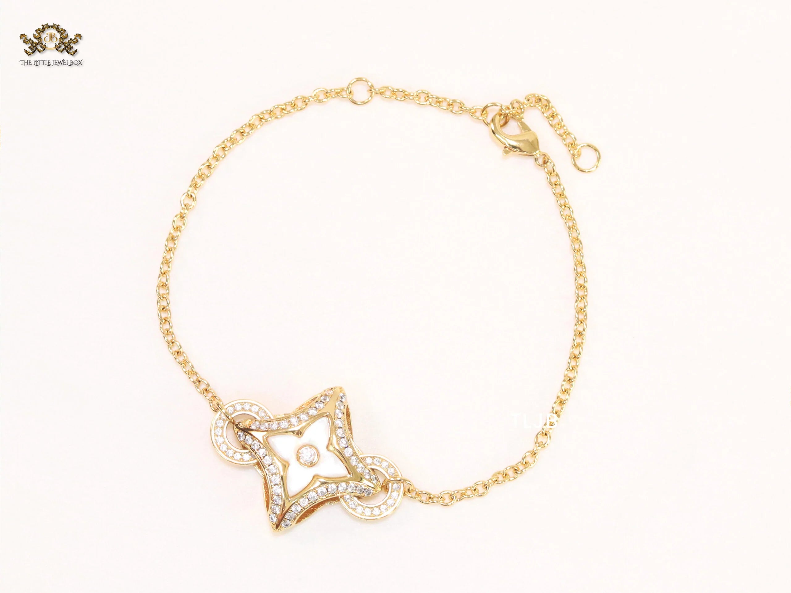 Cz and MOP sleek bracelet