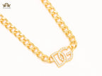 Alphabet D link chain necklace