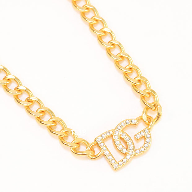 Alphabet D link chain necklace