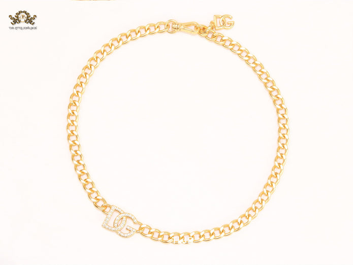 Alphabet D link chain necklace